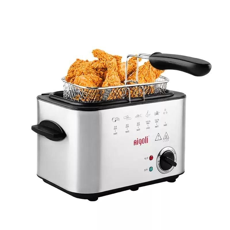 [해외] 가정용전기튀김기 미니 소형 튀김기계 돈까스 간식 감자 소용량 프라이 온도조절