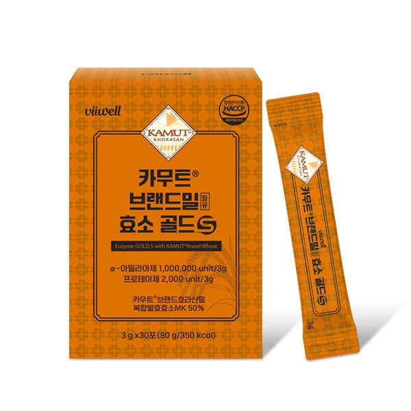 Real 효소식품 비웰 카무트 브랜드밀 효소 골드S 3g x 30포