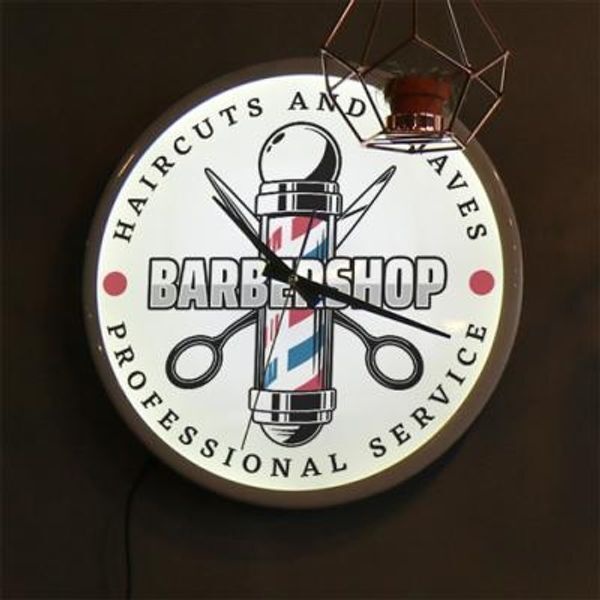 꾸밈 [교보문고] 꾸밈 nf388-LED시계액자35R 바버샵일러스트