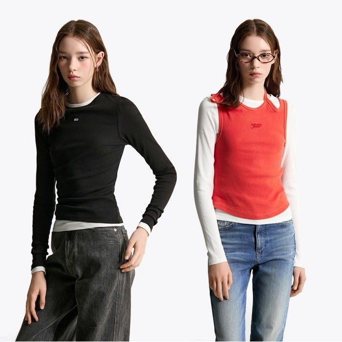 [공식][정상가:59,000원] 슬림 에센셜 립 티셔츠 2종 택1 T32F0TTO03SWT1