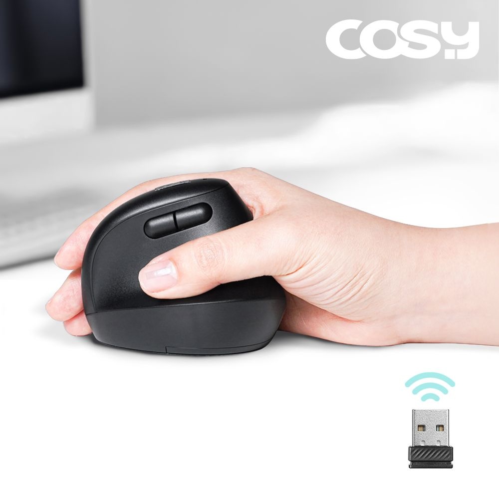 코시 미니 버티컬 무소음 무선 마우스 M2277WL/작은손 인체공학 손목보호
