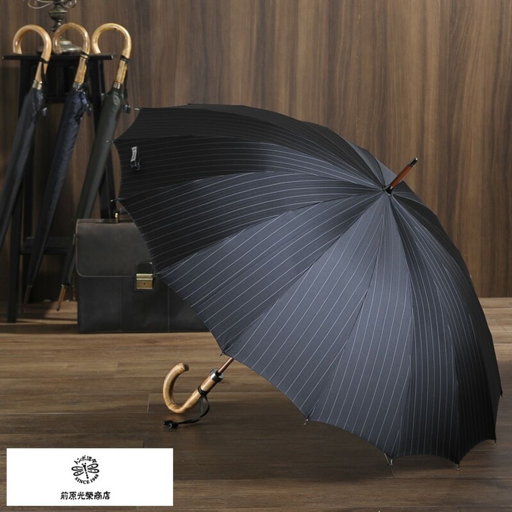 [마에하라 미츠요시 상점]마에하라 미쓰에이 스트라이프 남성 우산