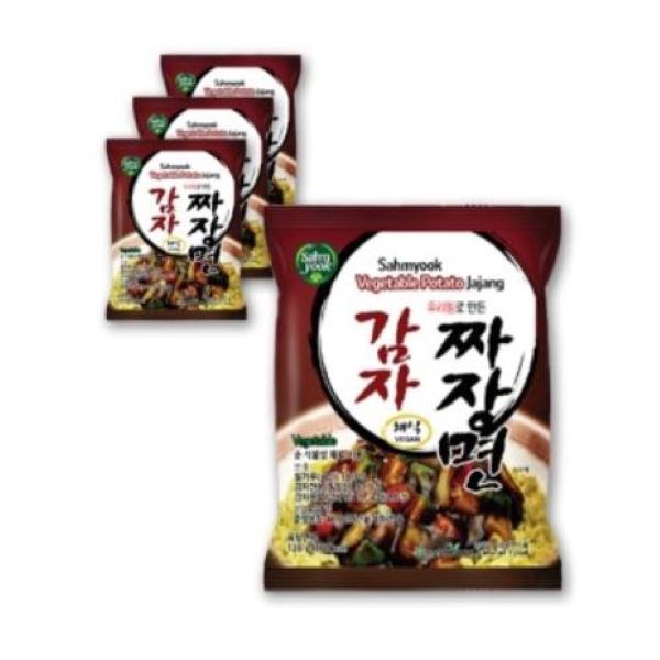 베지테리언 비건을 위한 채식라면 삼육 우리밀 채식감자짜장면 128g x 8봉