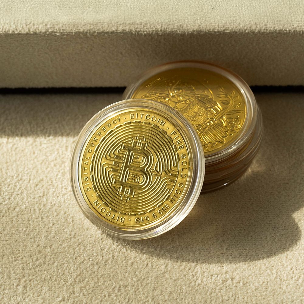순금 24K 골드바 행운 선물 골드 비트코인 코인 0.1g