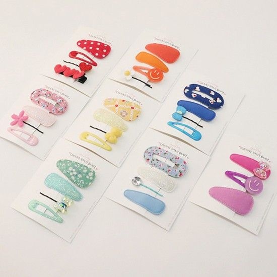 채니봉봉 레인보우 컬렉션 8종 모음전 유아 헤어핀세트