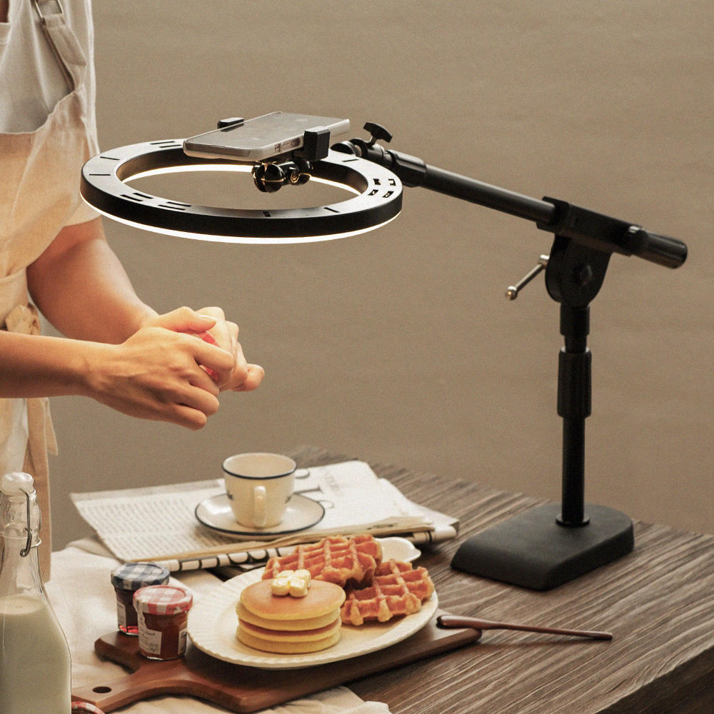 마이마인 수직 촬영 거치대 스마트폰 삼각대 스탠드 항공샷 만능샷 침대 탁상용 침대 + 무게추 + 링라이트 set