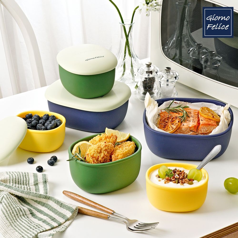 죠르노펠리체 [죠르노펠리체] 더실리 실리콘 간편조리 보관용기 3종 세트(300ml+600ml+1100ml) GF-TEC3611
