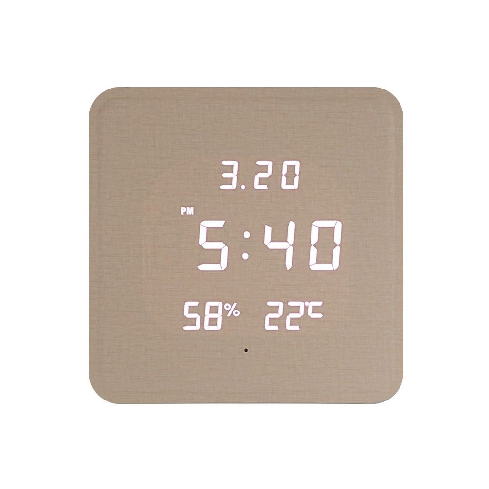 플라이토 3세대 백라이트 스퀘어 온습도 LED 벽시계 사무실용 와이파이 시계