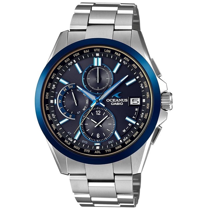 [해외] 카시오 손목시계 오시아나스 클래시클라인 블랙마블 전파솔라 OCW-T2600G-1AJF 실버