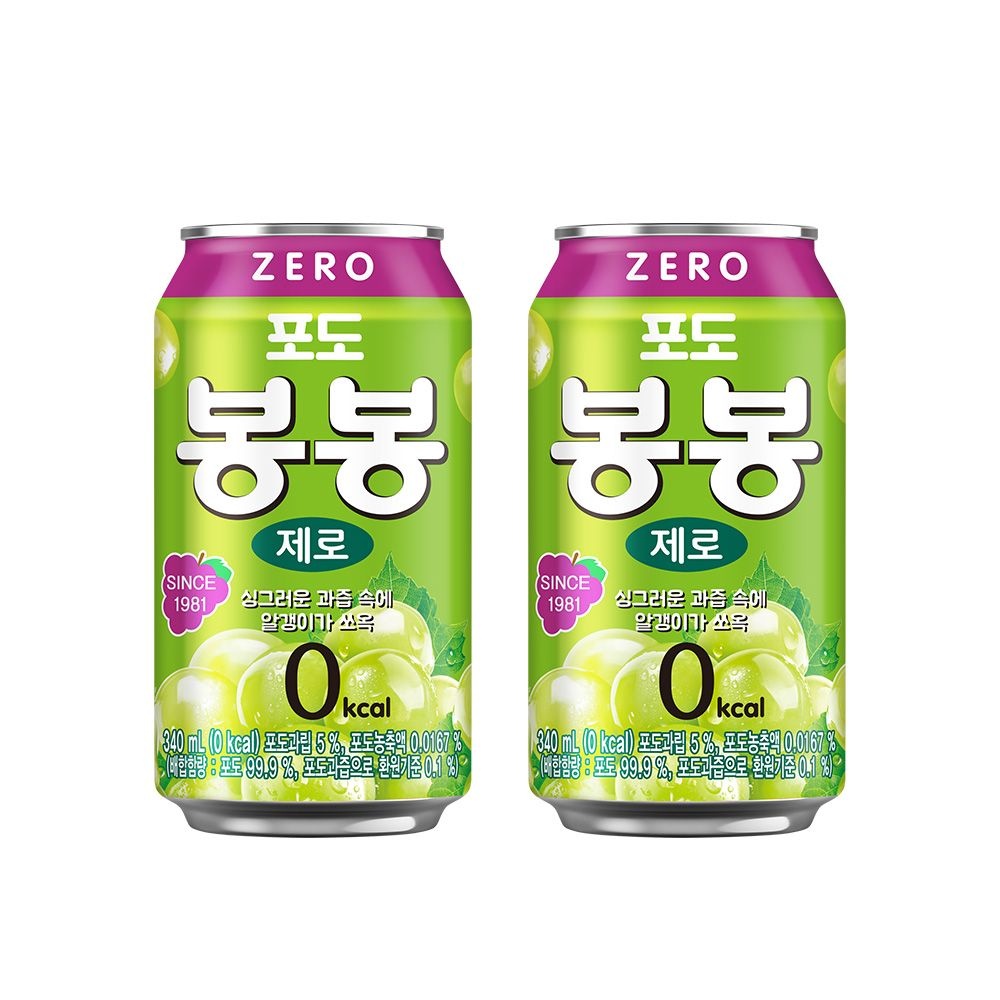 (본사직영) 봉봉 포도 제로 340ml 24개