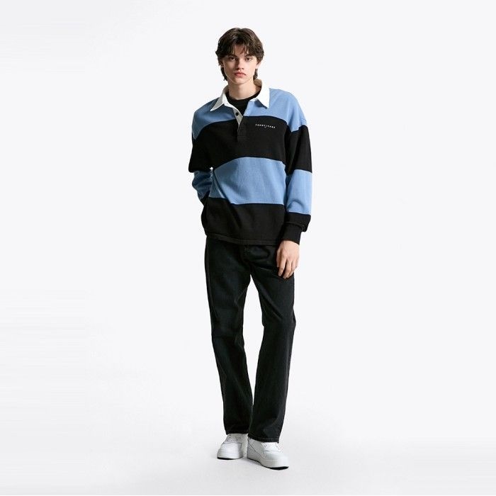 [공식][정상가:189,000원] 릴랙스 스트라이프 럭비 스웨터 T32F1KTO20TMT10AP