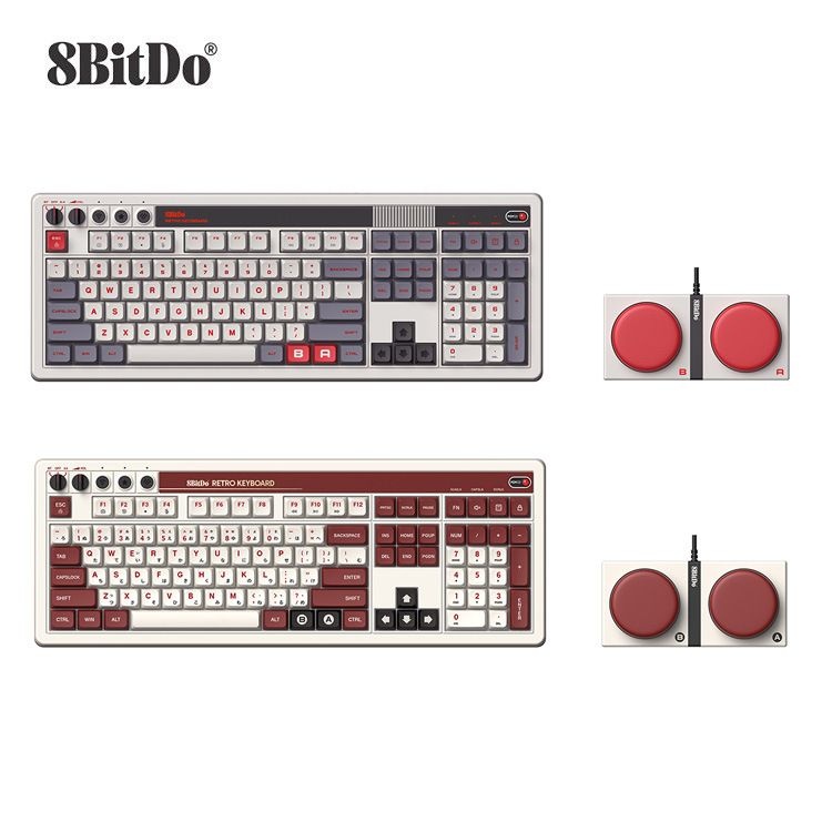8BitDo 팔비토 8BitDo Retro108 기계식 키보드 블루투스 유무선 3모드 연결 레트로 키보드  핫스왑 듀얼 슈퍼버튼 포함 카이화BOX V2축