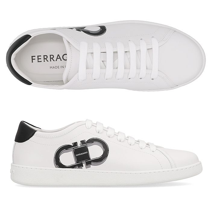 간치니 BRANDY1 BIANCO OTTICO 780991 페레가모 브랜디 남성 스니커즈 운동화