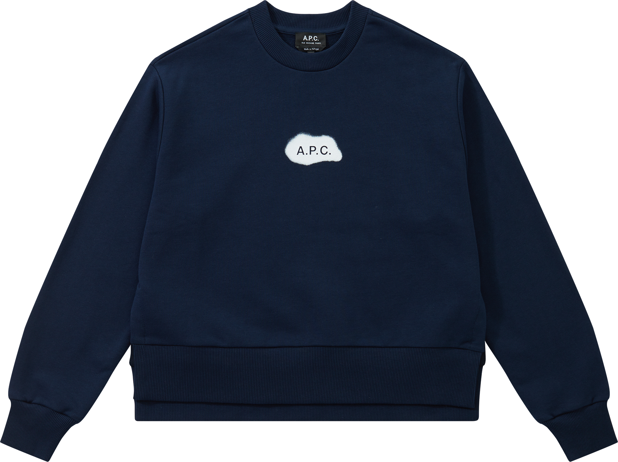 아페쎄 시빌레 로고 맨투맨 티셔츠 여성 스웨트 셔츠 다크 네이비 화이트 COEIP F27827 IAK