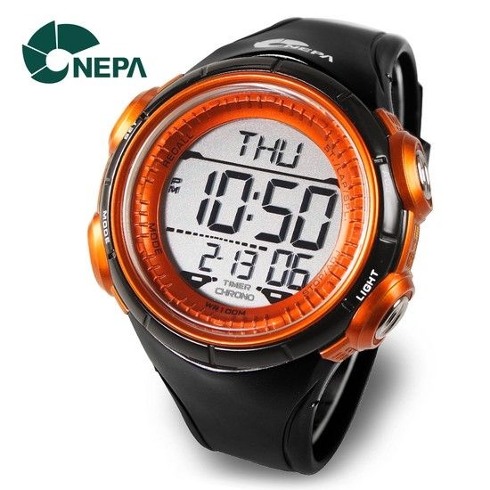 50랩메모리 8알람 방수 전자 스포츠 러닝 군인시계 N237-OR