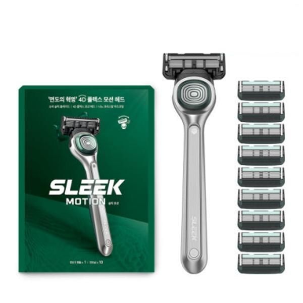 슬릭 모션 면도기 온라인 대용량 세트 (면도핸들1 + 면도날 10입) | 도루코 | 쉐이빙 수염정리 이발기 남자용품 셀