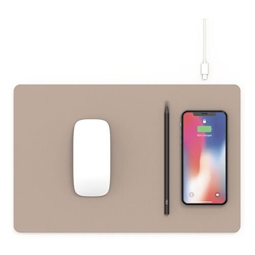 POUT)HANDS3 PRO 고속 무선 충전 마우스패드(라떼크림/POUT-01101)