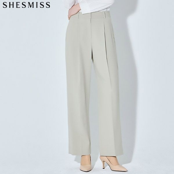 [쉬즈미스(SHESMISS)] 핀턱세미 와이드 슬랙스 팬츠 (택가격: 178000원)