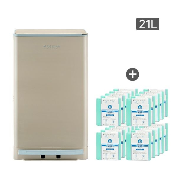 매직캔 휴지통 쓰레기통 히포 21L 베이지 (추가 리필 20롤)