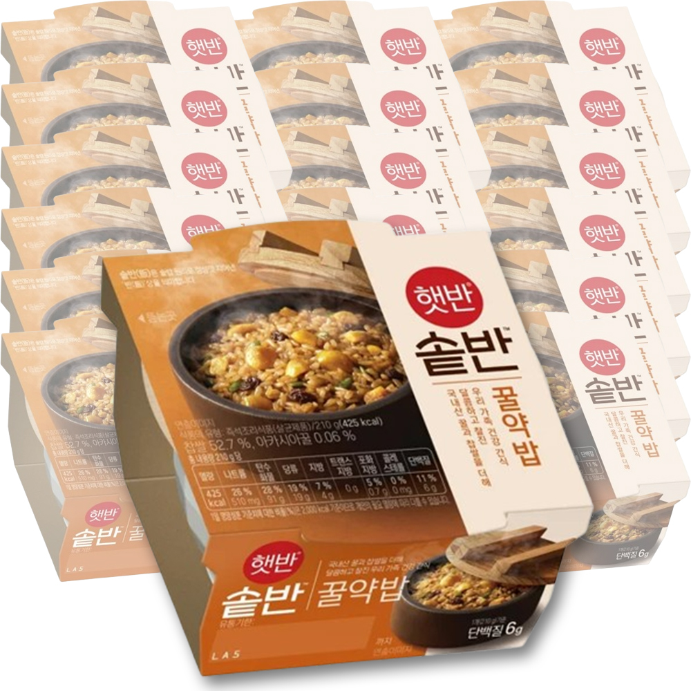 CJ 햇반 솥반 꿀약밥 210g 18개 솥밥 즉석밥