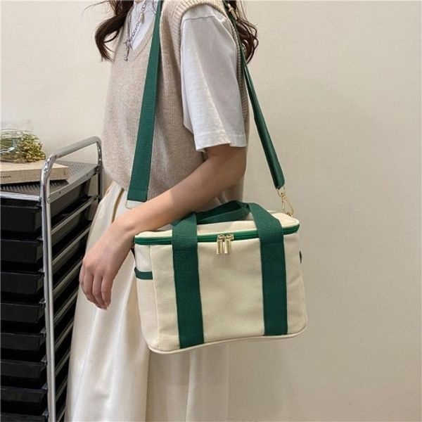 [와인앤쿡]투톤 런치백 도시락가방 1개