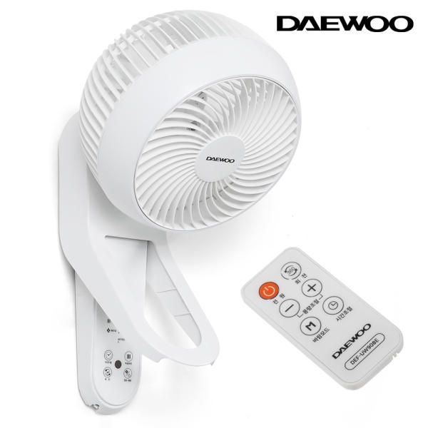 대우 리모컨 써큘레이터형 벽걸이 선풍기 DEF-UW908E
