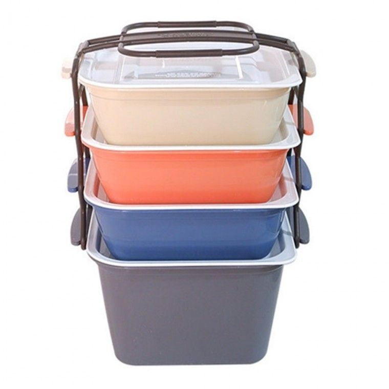 씨밀렉스 뉴점보 찬합(4단세트) 밀폐용기 도시락 라면 전자렌지전용 계란찜