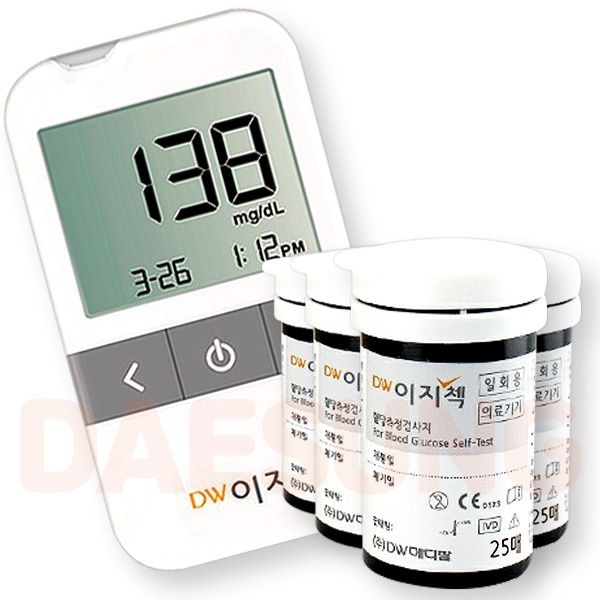 올메디쿠스 DW 이지첵 당뇨 혈당 측정기 + 시험지 100매 세트