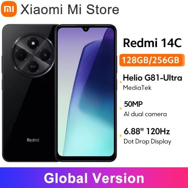 글로벌 버전 샤오미 레드미 14C 스마트폰, 침수 6.88 인치,
