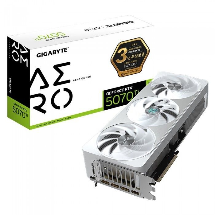 기가바이트 GIGABYTE 지포스 RTX 5070 Ti AERO OC D7 16GB 제이씨현
