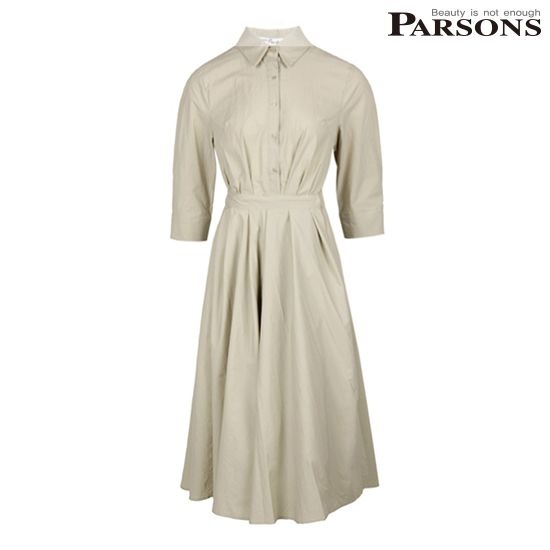 [롯데백화점] 파슨스 [Flat white] Wrap Apron Shirt Dress (PW2S3OP01)
