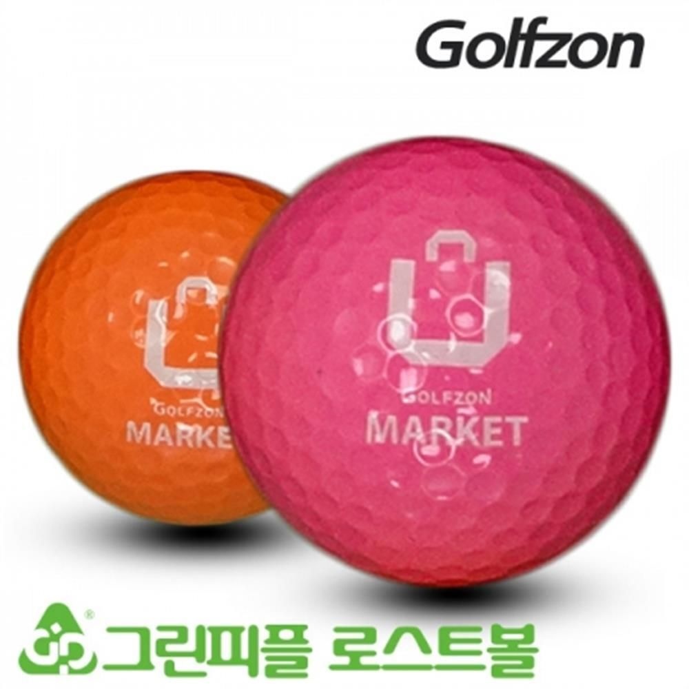 골프존 마켓터 2피스 컬러혼합 골프공 A급 로스트볼 (16개/박스) 연습공 재사용볼 연습볼