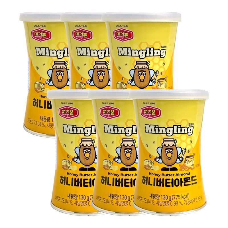 머거본 허니버터아몬드(캔) 130g 6입