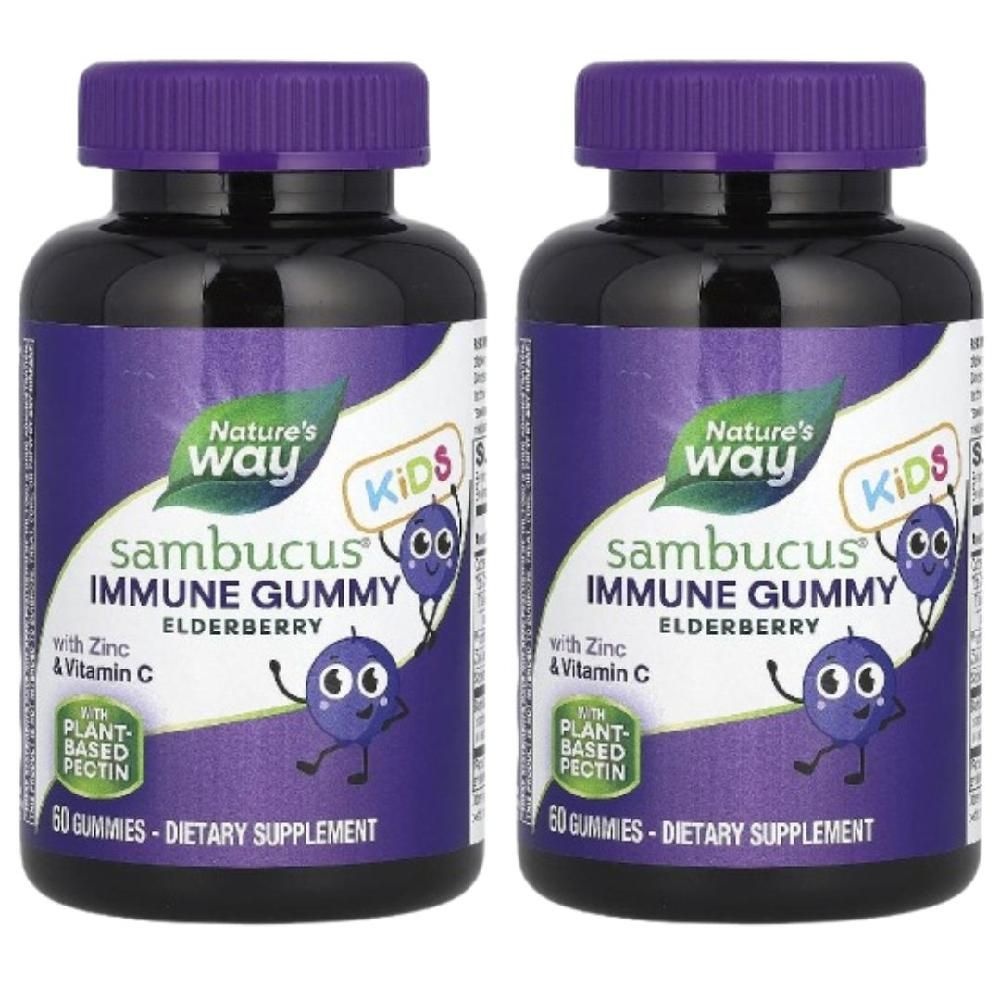 [해외] 2개 Natures Way 네이처스웨이 키즈 삼부커스 엘더베리 구미 젤리 120정