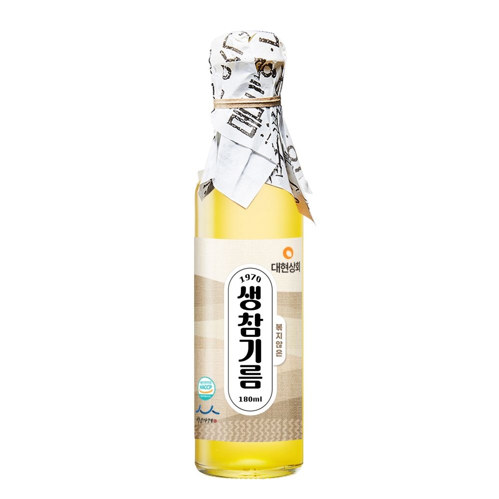 [롯데백화점]  50년전통 대현상회 저온압착 볶지않은 생참기름 180ml