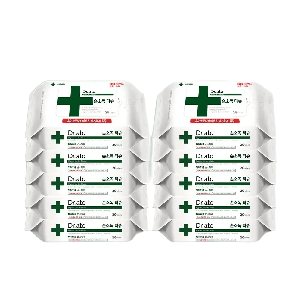 닥터아토 바이러스 살균 손소독티슈 20매 X 10팩