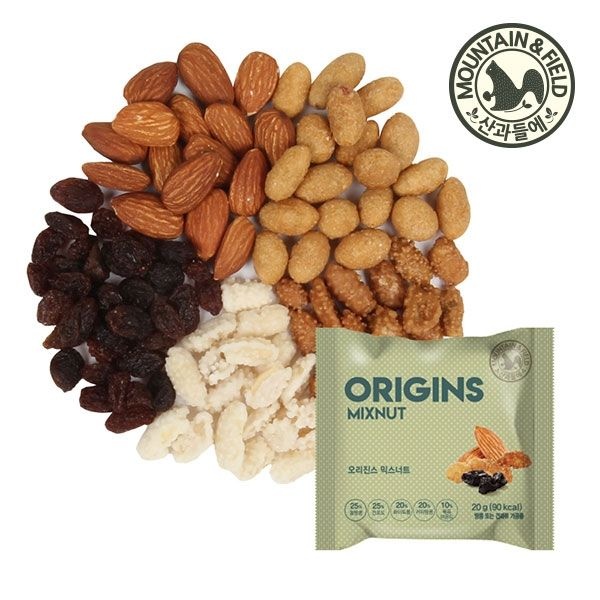 [산과들에] 오리진스 믹스너트 20g x 100낱봉