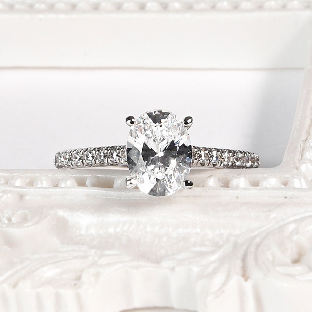 오벌 컷 랩 다이아 반지 IGI 1캐럿 4프롱 프로포즈 여자 친구 예물 기념일 생일, image size:1000x1000