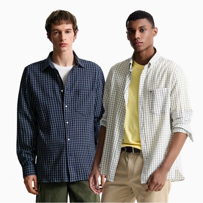 [라스트60%][공식] [Regula fit] 텍스처 그리드 체크 셔츠 2종 택1 T12F0WSH090MT1 (정상가:189,000원)