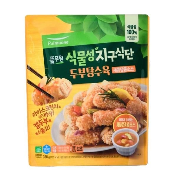 풀무원 [식물성지구식단] 두부탕수육 새콤달콤소스 350g 캠핑 홈파티 술안주 어린이반찬 혼밥 자취 간식