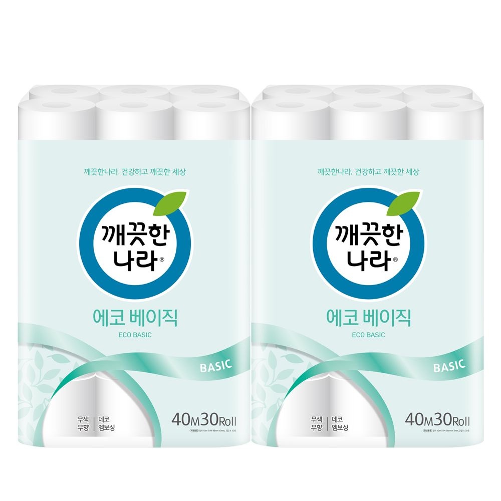 [오늘출발] 깨끗한나라 에코베이직 2겹 X 40M 2개
