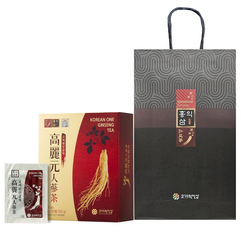 고려원인삼 국산 인삼차 50T + 쇼핑백 세트