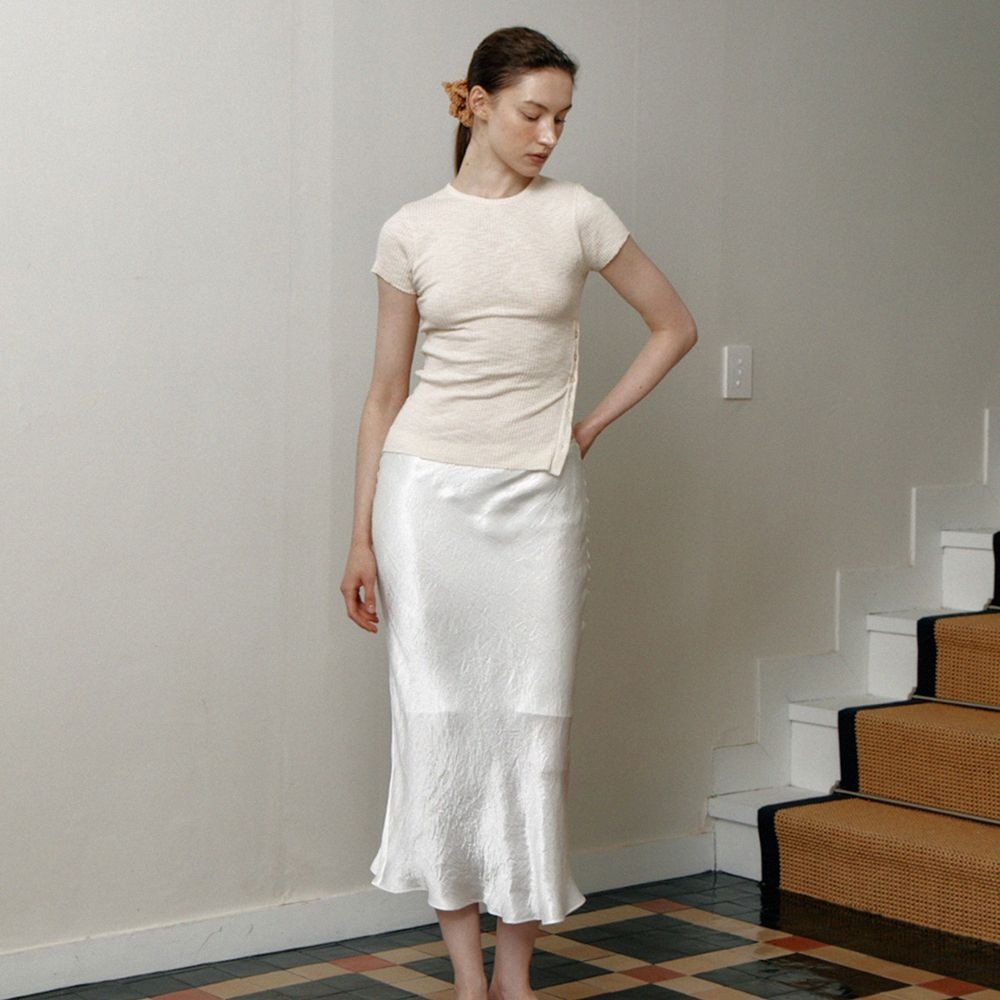 르]side button slit top (ecru) : 롯데ON