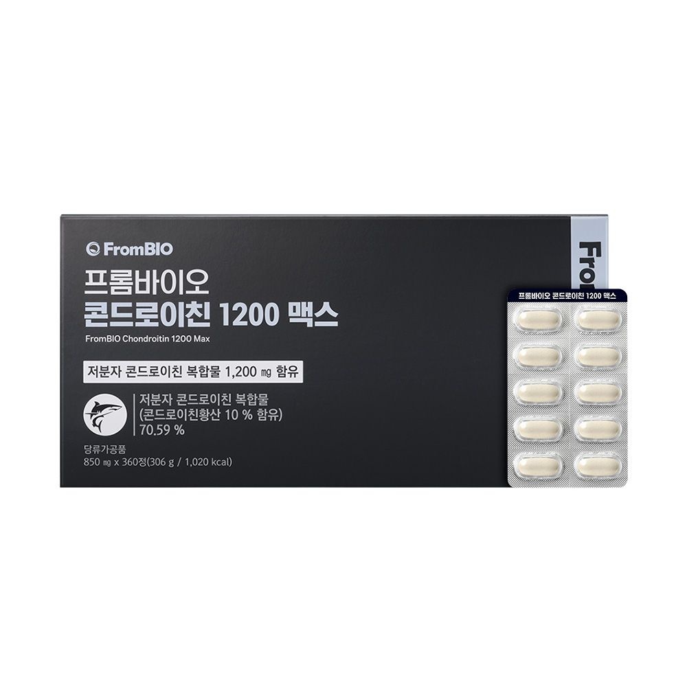 프롬바이오 [프롬바이오] 콘드로이친1200 맥스 6개월(360정x1박스)/상어연골/해조칼슘/보스웰리아/비타민D