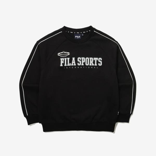 그래픽 면혼방 맨투맨 (FK2POG1202M_BLK)