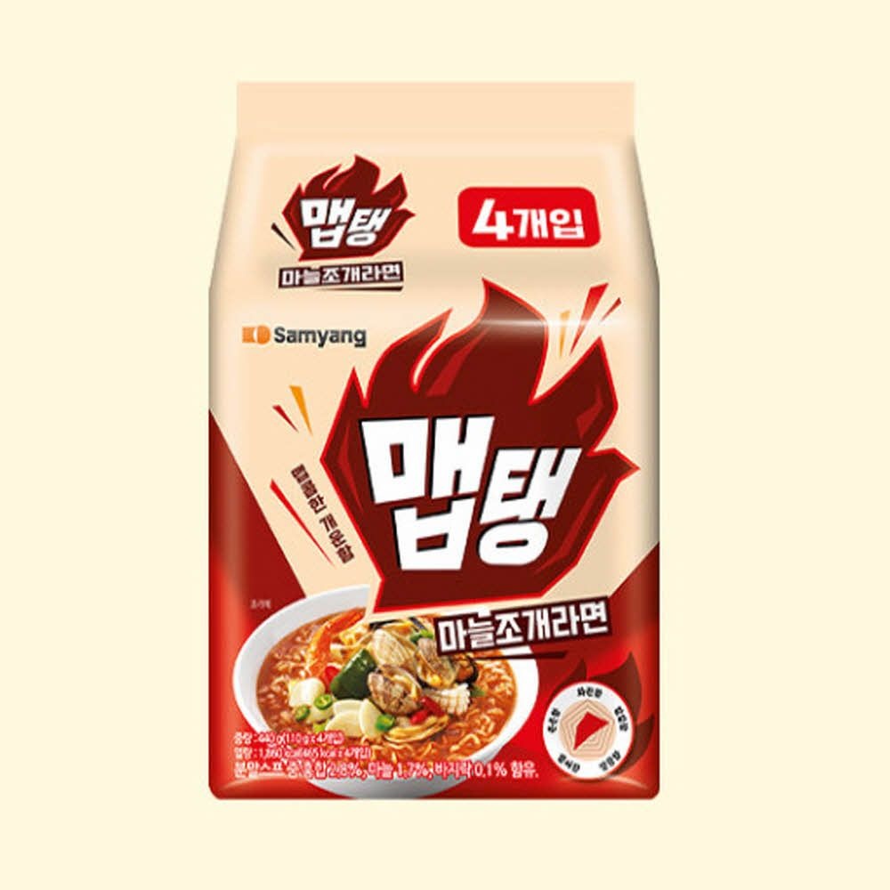 WMF 삼양 맴탱 마늘조개라면 해물 육수 매운 봉지 라면 8개 탕비실 회사 간식