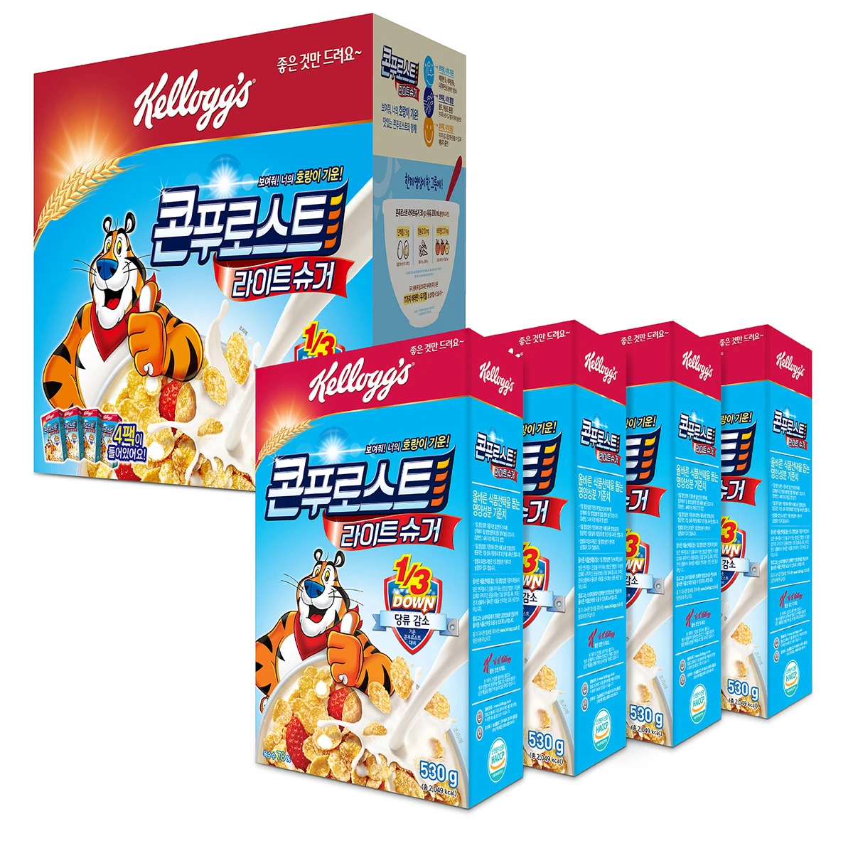 농심켈로그 켈로그 콘푸로스트 라이트 슈거 530g x 4