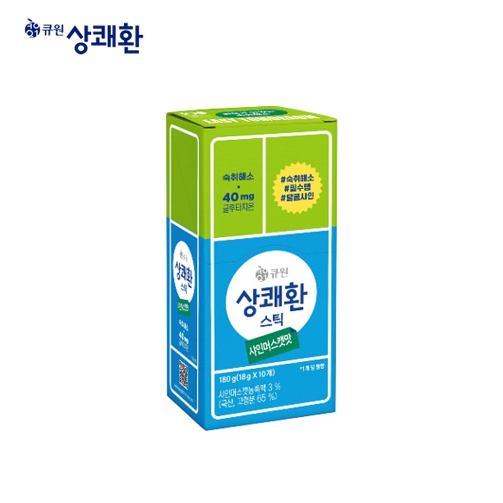 큐원 [큐원]상쾌환스틱 샤인머스캣맛 18g x 10개 숙취해소제