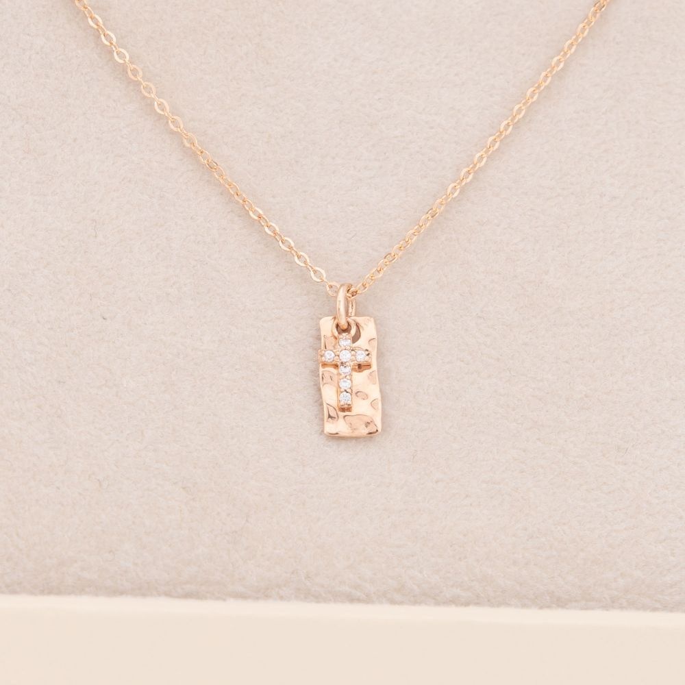 루앙트 18k목걸이 플러트 사각 코인 십자가 펜던트목걸이 금목걸이