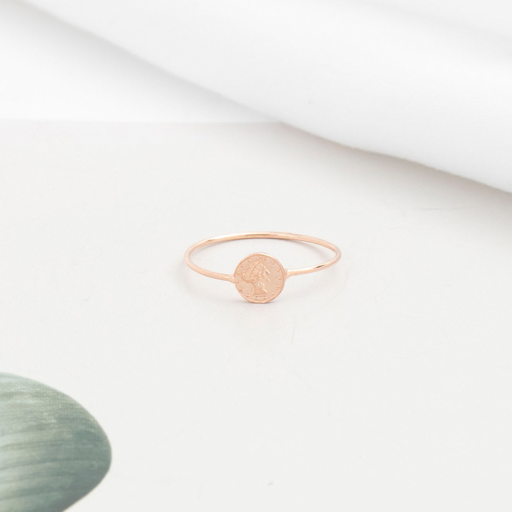 18k 하이브 코인 반지